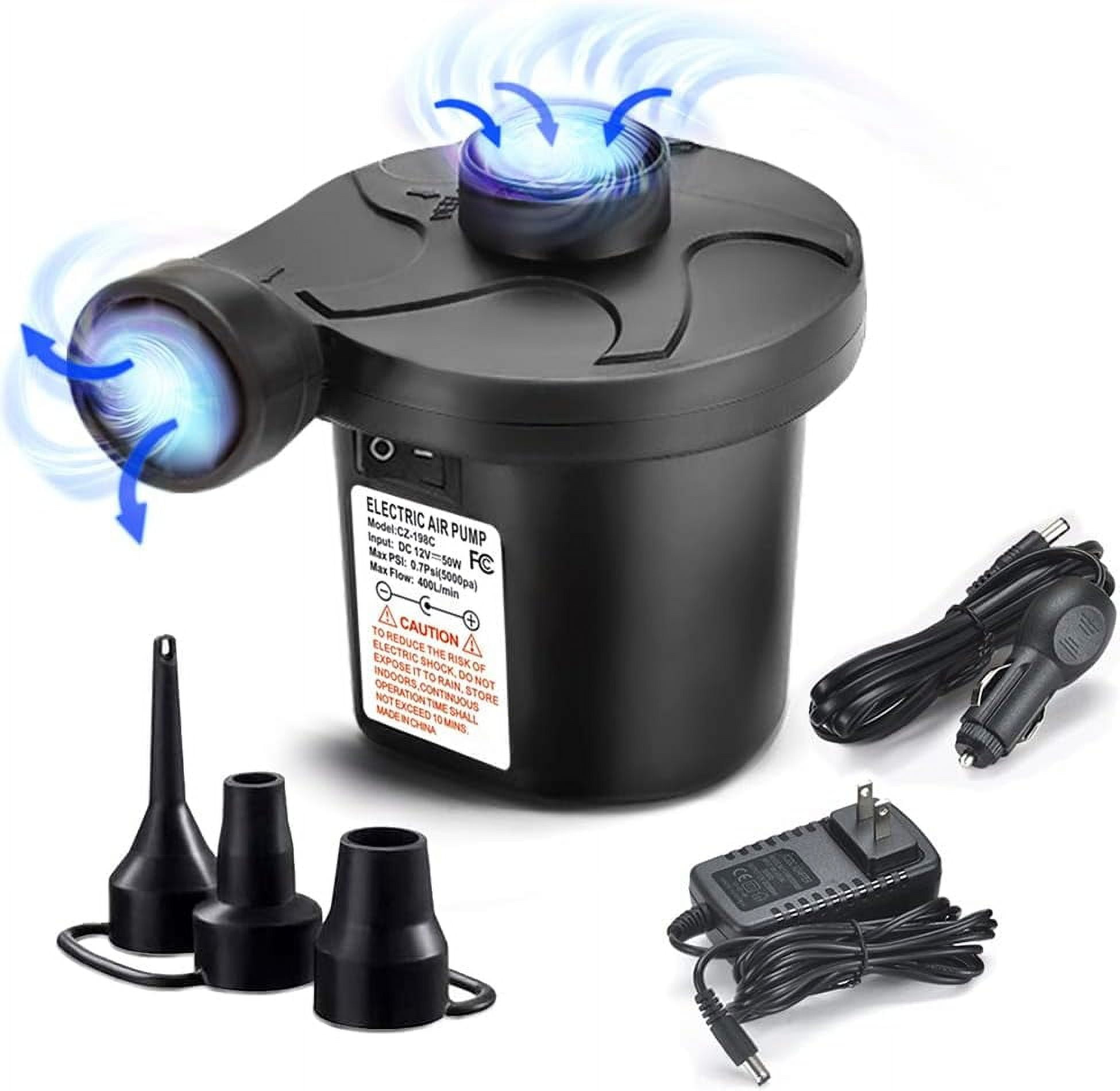 Electric Air Pump, Portable QuickFill Air Mattress Pumps for