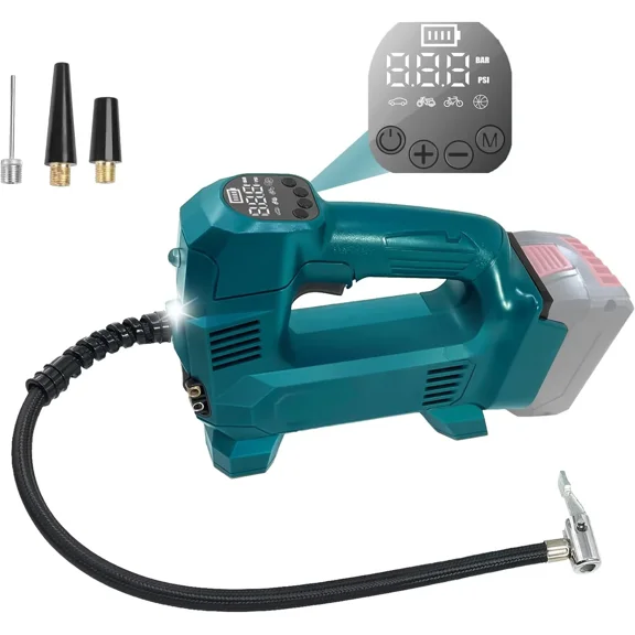 Electric Air Pump for Bosch 18V GBA Battery Cordless Air Inflator with LED Light