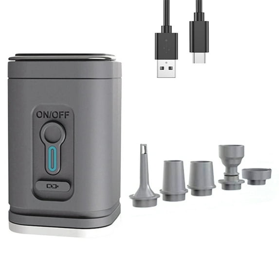 Electric Air Pump with Lights Wireless Air Compressor USB Charging Inflator/Deflator Pumps for Outdoor Ca