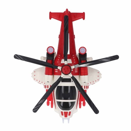 Electric Airplane Toy with Lights and Sound Cool Music Propeller Plane Model Gift for Kids Boys Red (10 Inches / 25.4 cm Length)