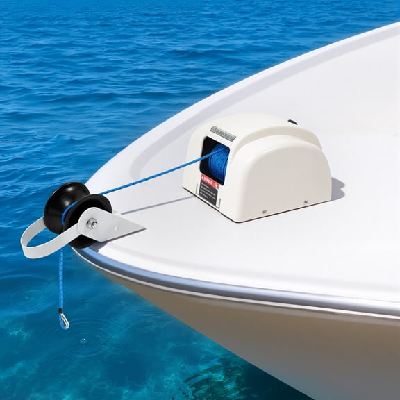 Electric Anchor Winch 45lbs 12v With Wired Remote 100ft Anchor Rope For Boats Up To 24ft