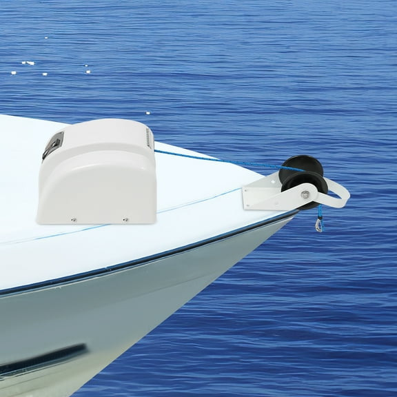 Electric Anchor Winch 45lbs Capacity, 100ft Rope, Remote Control, 12V Motor, Fast Rope Retrieval for Speedboats, Fishing Boats, and Motorboats