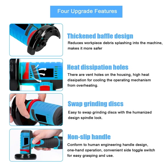 Electric Angle Grinder Grinding 19500rpm Electric Grinding Tool Multifunctional Mini Grinder Handheld Cutter for Cutting Polishing Ceramic Tile Wood Stone Steel