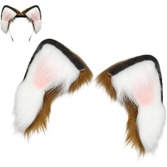 Electric Animal Ears Headband with Detachable/Replaceable,Gravity Touch activated Faux Cat Fox Wolf Dog Ears