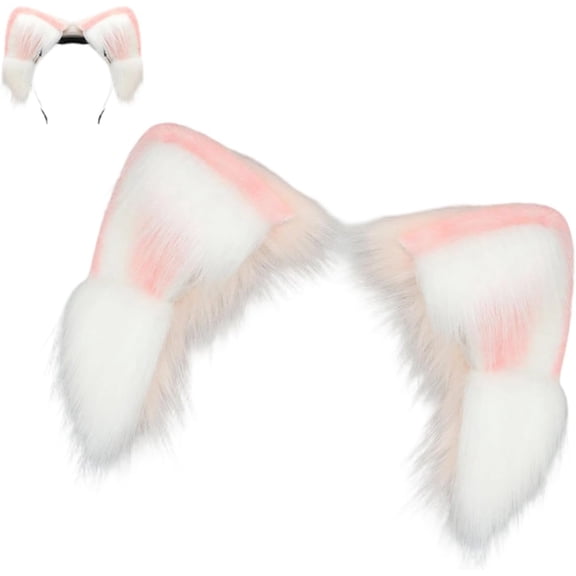 Electric Animal Ears Headband with Detachable/Replaceable,Gravity Touch activated Faux Cat Fox Wolf Dog Ears