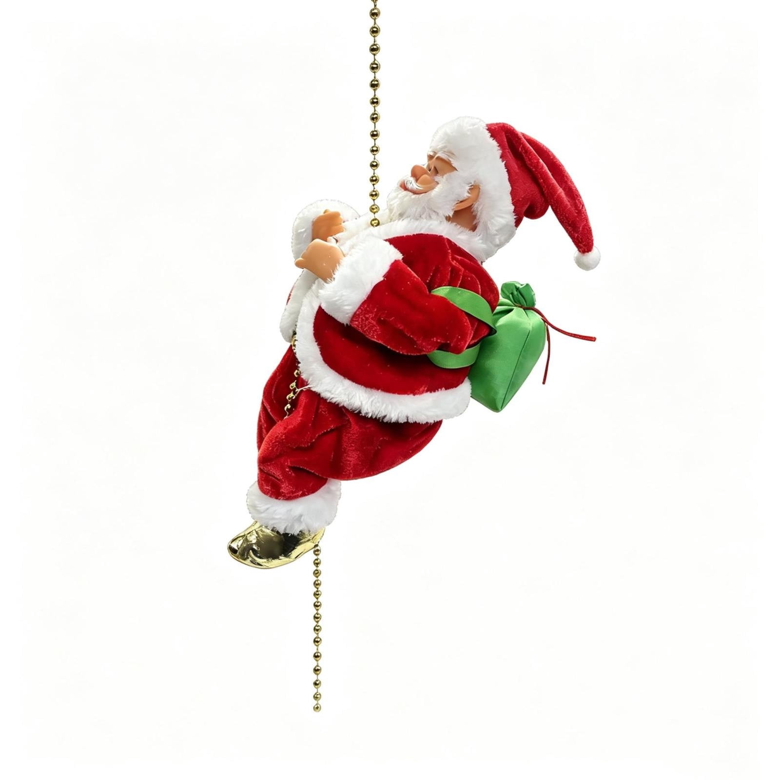 Electric Animated Climbing Santa Claus,Christmas Ornament On Rope ...