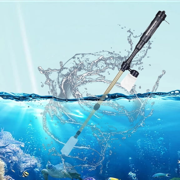 Electric Aquarium Gravel Cleaner, Battery Operated Fish Tank Water Changer & Sand Washer, Multi-Functional Siphon Vacuum for Debris Removal and Water Exchange, Fish Tank Vacuum