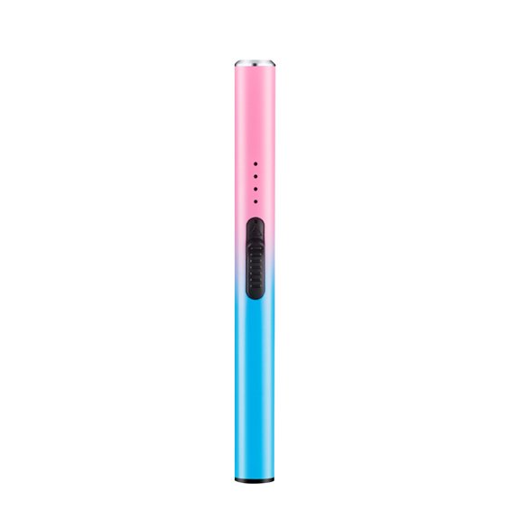 Electric Arc Lighter USB Rechargeable Pulse Igniter Windproof Flameless Long Lighter for Kitchen Candle BBQ Camping Charcoal Stove Cooking Gadget，Pink