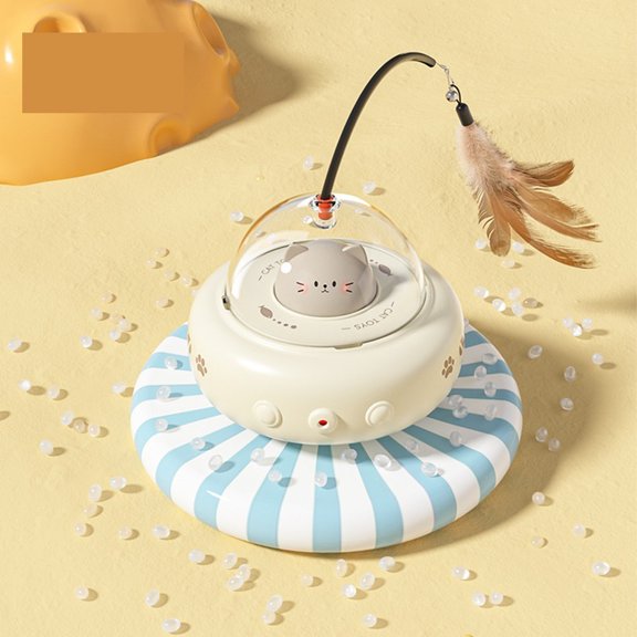 Electric Auto Rotating Feather Interactive Cat Toy, Smart Sensor Self Play Kitten Entertainment Toy