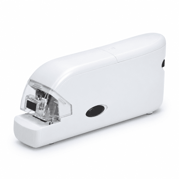 Electric Automatic Desk Stapler with Built-in Remover, Anti-Slip Base, and Dual Power for Office Use