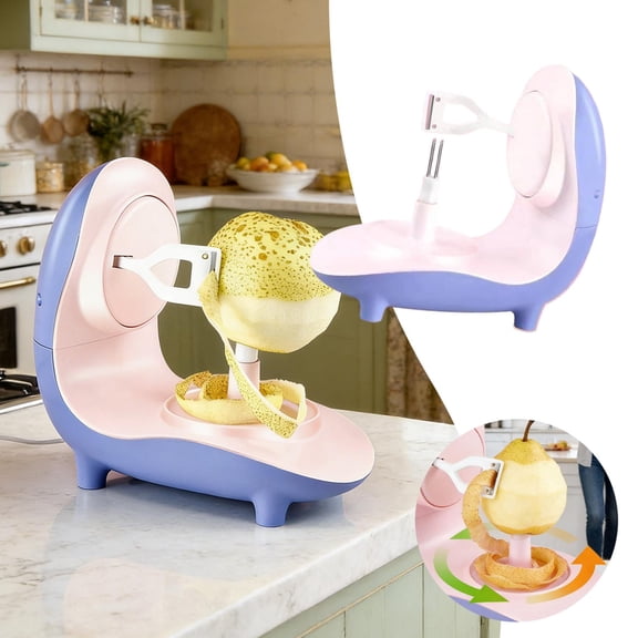 Electric Automatic Fruit & Vegetable Peeler - Adjustable Thickness for Apple Potato Carrot, Portable Easy Clean, Home & Commercial Use