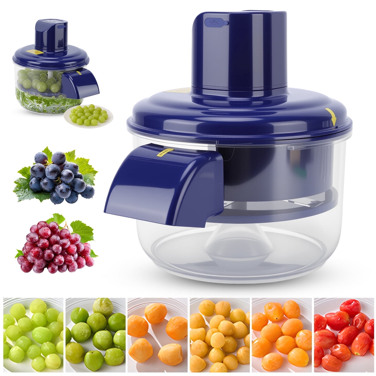 Electric Automatic Grape Peeling Machine,USB-C Charging,One-Button Garlic Peeler,Suitable for Small Fruits Such as Grapes, Garlic, Jujube, Etc.