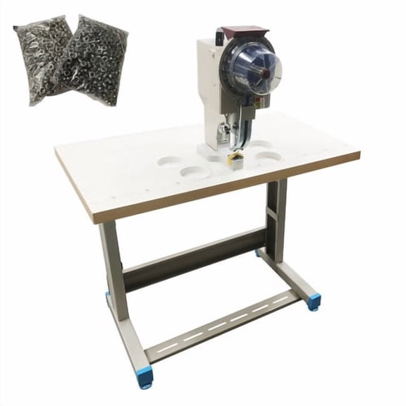 Electric Automatic Grommet Punch Press Machine with with Table and 10mm Buttonholes