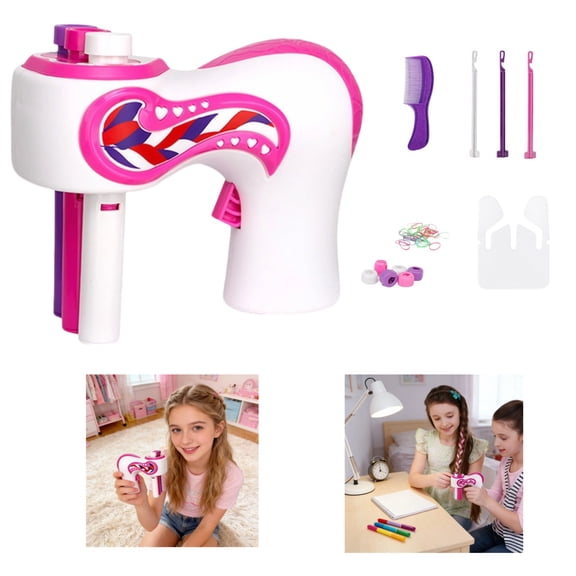 Electric Automatic Hair Braider 3-Strand Braiding Machine Portable Hair Braiding Tools DIY Twisting Device Dreadlock Styling Kit for Kids Women Home Salon Travel,1PC