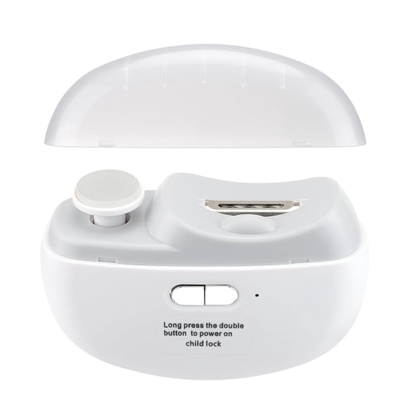 Electric Automatic Nail Clipper, Electric Nail Trimmer with Light & 2 Speeds, Fingernail Cutter USB Rechargeable Nail Trimmer for Seniors and Adults (White)