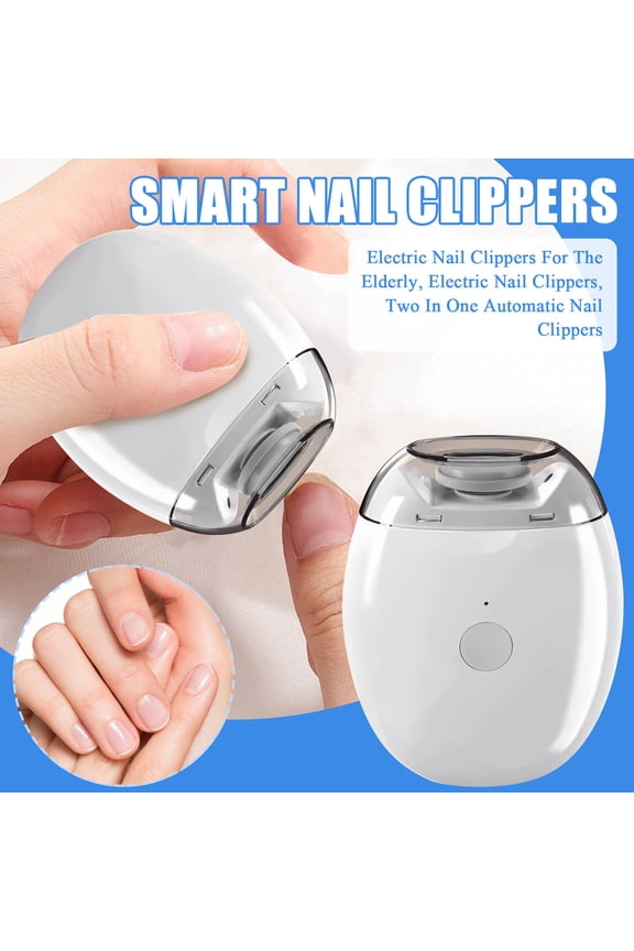 Electric Automatic Nail Clipper with Light, 2-Speed Trimmer, USB Rechargeable, Nail Scraps Storage & Magnetic Cover, Safe for Babies, Kids, Seniors & Adults (1pcs)