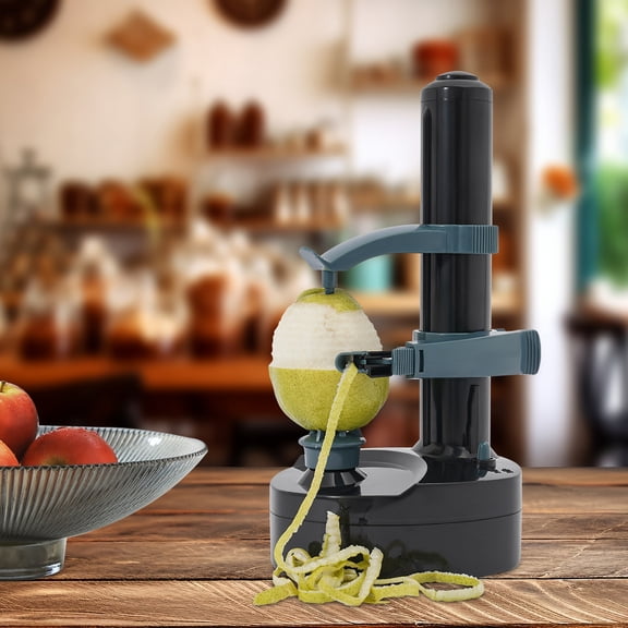 Electric Automatic Peeler, Smart Vegetable and Fruit Peeler Machine Dual Power with 2 Replacement Blades and 1 Handy Thumb Knife