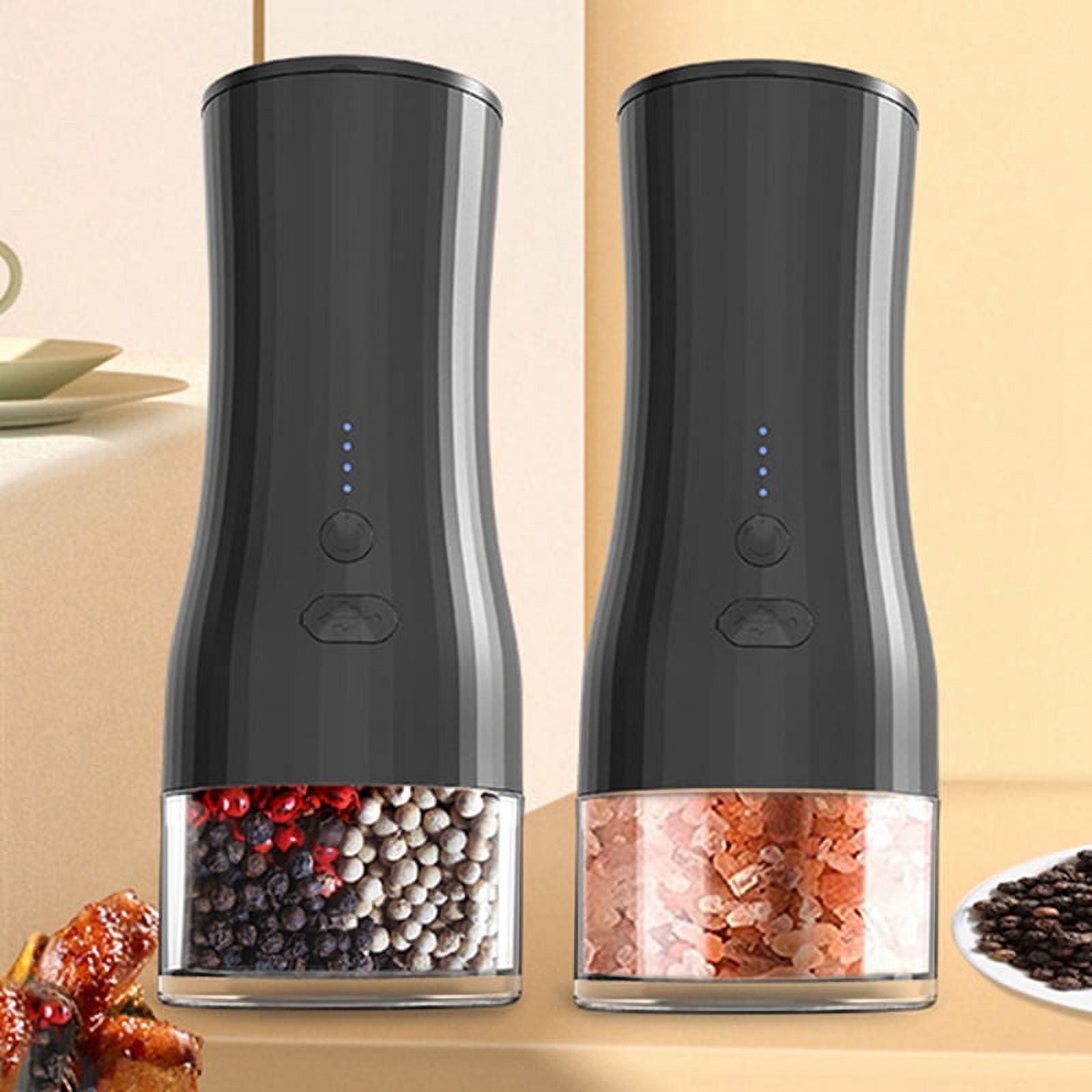 Electric Automatic Pepper and Salt Grinder Set 140ML Adjustable