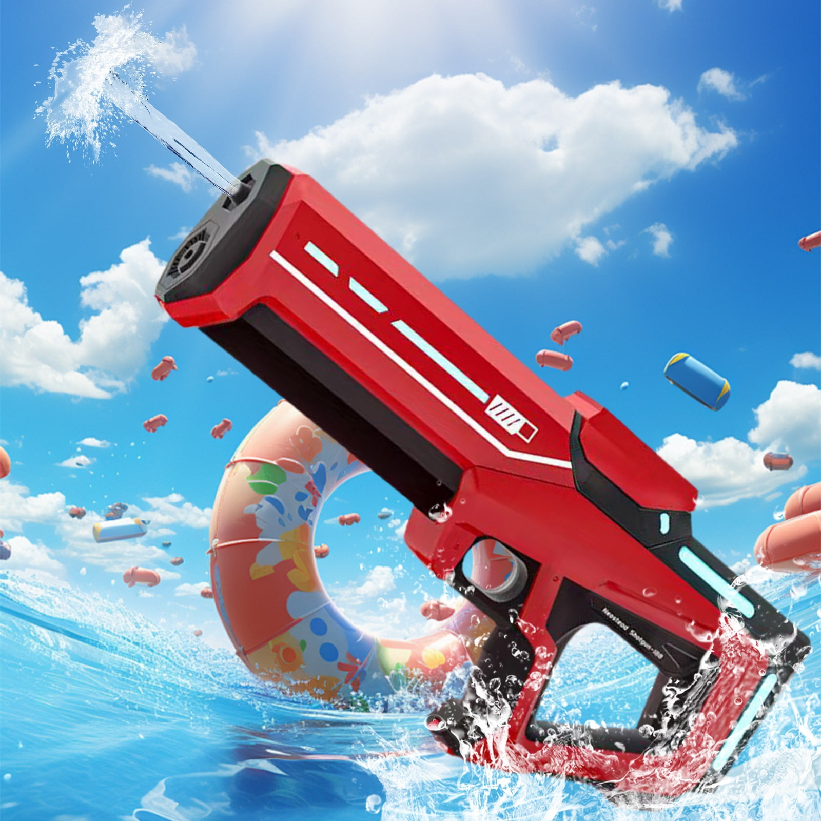 Electric Automatic Water Blaster with Continuous Firing Action - High Pressure Water Gun for Outdoor Summer Fun and Water Battle Games with Strong Spray for Exciting Play Sessions