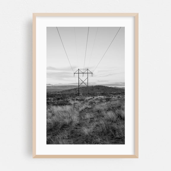 Electric B&W - Arizona Photography Oak Framed Wall Art Print 20 x 30 inches