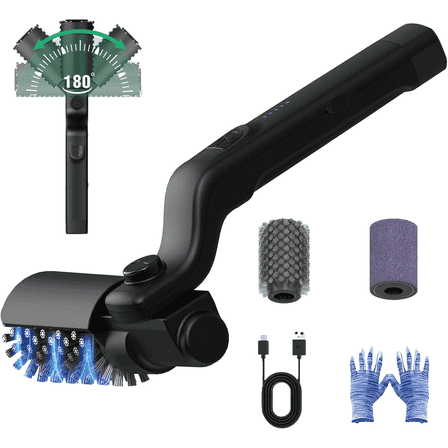 KOYMISKU BBQ Grill Brush,3-Speed Settings Electric Grill Brush,180° Adjustable Head,90 Mins Grill Cleaner for Outdoor Griddles Smokers
