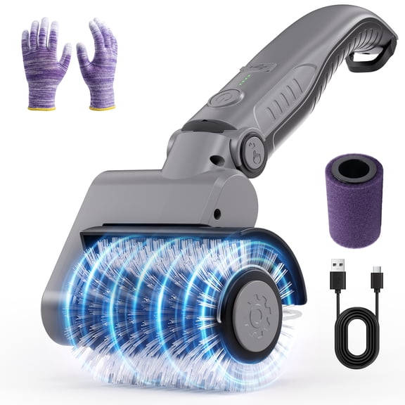 OLGEO Electric Grill Brush, Rechargeable BBQ Grill Cleaning Brush with Stainless Steel Bristles, Cordless Grill Cleaner for Outdoor Grills, with Protective Gloves