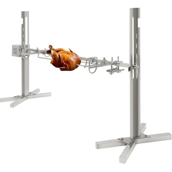 Electric BBQ Rotisserie Grill Kit, 54 Inch 88 lbs Height Adjustable Lamb BBQ Spit Roaster Rotisserie Kit, Stainless Steel Grilling Kit for Camping