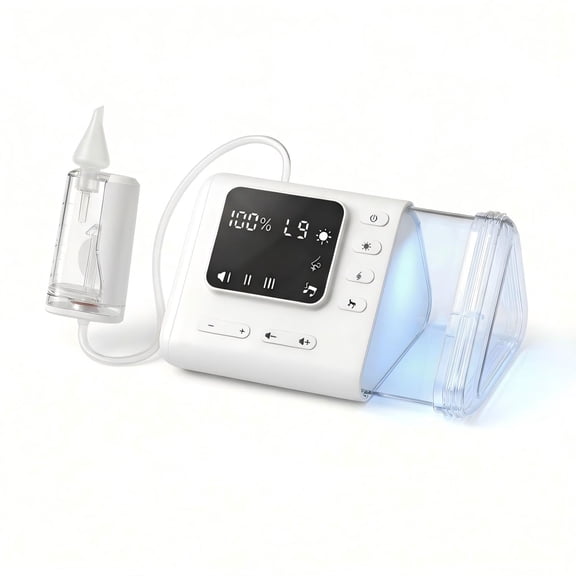 Electric Baby Nasal Aspirator - Hospital Grade Suction 9 Levels Nose Sucker for Newborn Toddler, Rechargeable Mucus Remover with Integrated Storage, Music & Light, Snot Cleaner for Congestion Relief