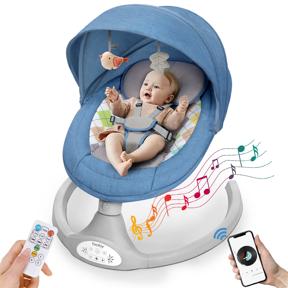 Electric Baby Swing,Bioby Infant Swing Rocker with Remote Control,5