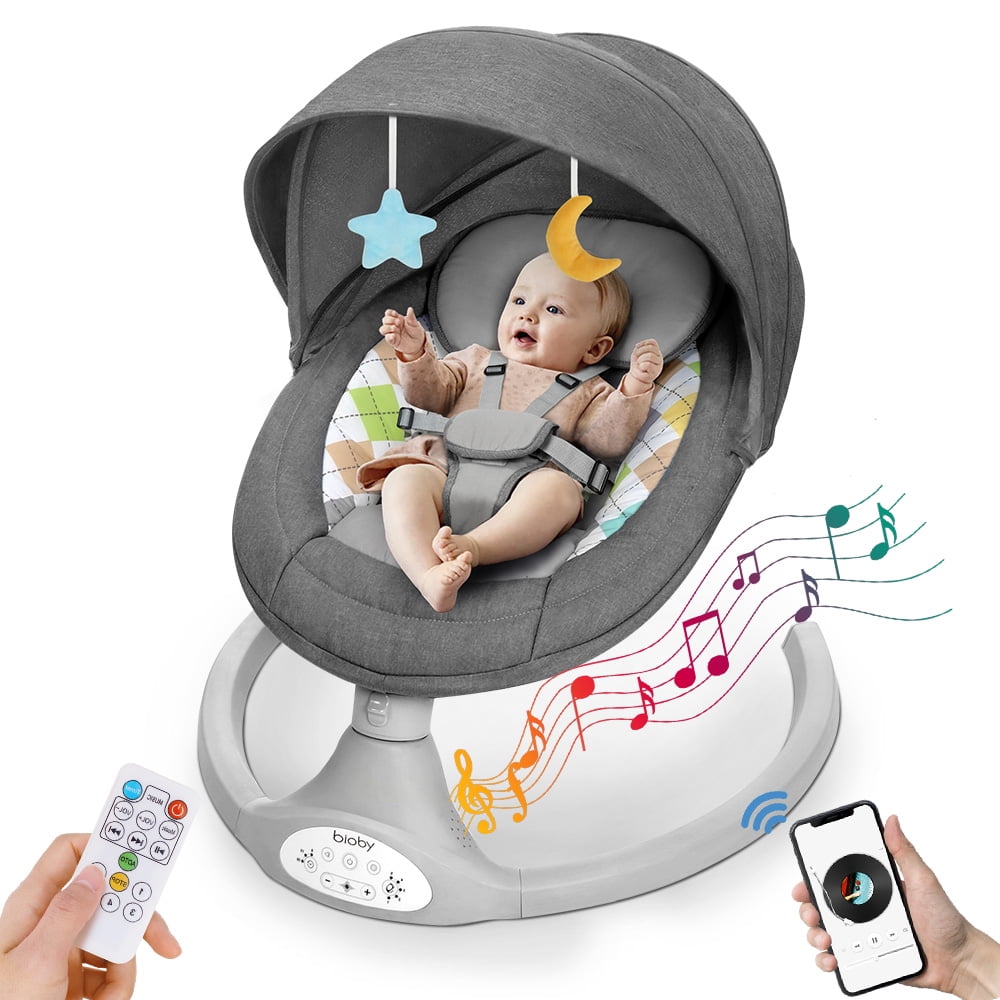  Baby Swing for Infants,Electric Portable Baby Swing 0-6 Months  Newborn,Baby Swing with 5 Speeds and Remote Control,3 Timer Settings. : Baby