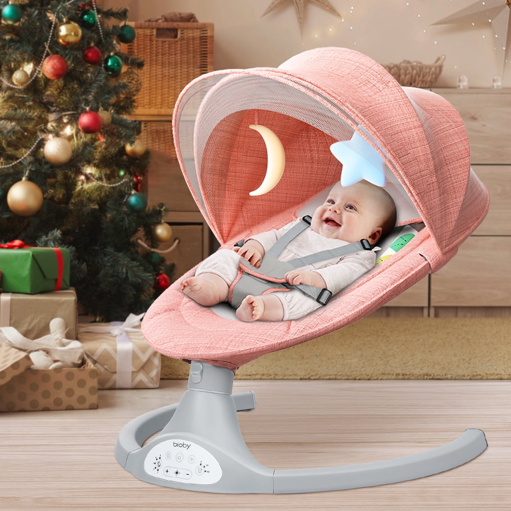 Jaoul Electric Portable Baby Swing for Infants, Newborn, Bluetooth Touch  Screen/Remote Control Timing Function 5 Swing Speeds Aluminum Baby Rocker