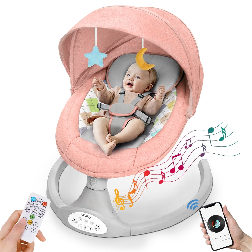 Baby Rock Chair Kids Swing Electric Children Cradle With Remote Control Bed  Base Plate For Newborns Sway Seat Help Infant Sleep
