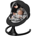 thumbnail interactive-video image 1 of Electric Baby Swing, Caveen Infant Swing Rocker with Remote Control, 5 Sway Speeds, Bluetooth Music, Black, 1 of 11
