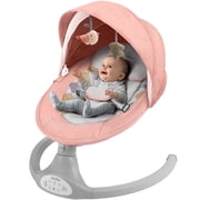 Electric Baby Swing, Caveen Infant Swing Rocker with Remote Control, 5 Sway Speeds, Bluetooth Music, Pink