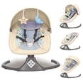 thumbnail image 1 of Electric Baby Swing, Caveen Infant Swing Rocker with Remote Control, 5 Sway Speeds, Bluetooth Music, Grey, 1 of 10