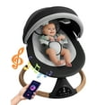 thumbnail image 1 of Babyomi Baby Swing for Infant, Electric Bluetooth Swing Rocker with 5 Sway Speeds& 10 nursery rhyme , Black, 1 of 5
