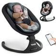 thumbnail image 1 of Electric Baby Swing for Infants ,Portable Baby Swing  with Timing Function 5 Swing Speeds Bluetooth Touch Screen,Music Speaker 12 Preset Lullabies for Babies 0-9 Months,0-20lb,Unisex,Black, 1 of 15