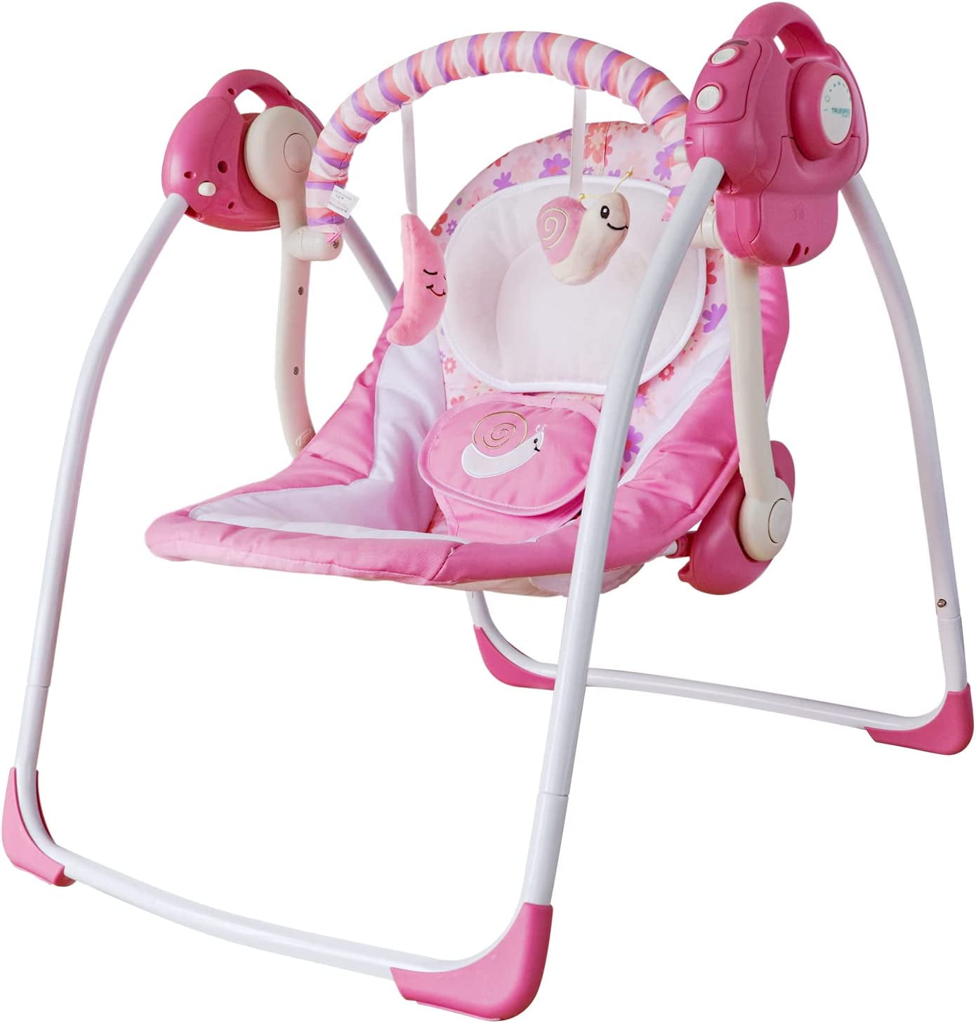 Pink and white baby swing new arrivals