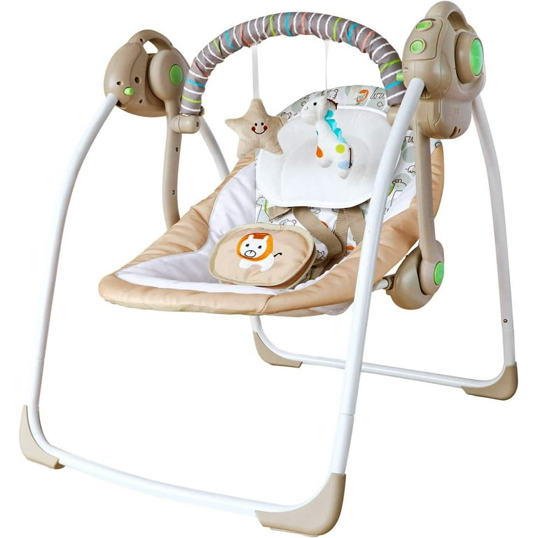 Electric Baby Swing for Infants, Baby Portable Swing with Intelligent Music  Vibration Box, Load Resistance: 6-25 lb, Applicable Object: 0-9 Months for