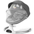 thumbnail image 1 of Baby Swing for Infants - Electric Infant Swing with 3 Swing Speeds and 10 Lullabies, Portable Indoor Baby Rocker, Touch Screen and Remote Control, Grey, 1 of 8