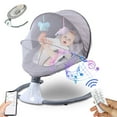 thumbnail image 1 of Electric Baby Swing for Infants - Bluetooth Music Speaker with 12 Lullabies and 4 Speeds, Remote Control, Gray, 1 of 10