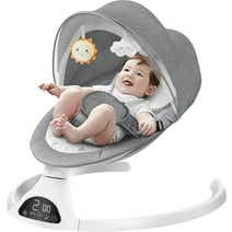 Electric Baby Swing for Infants, Bluetooth Swing Baby Bouncer Baby Rocker with Intelligence Timing, Gray