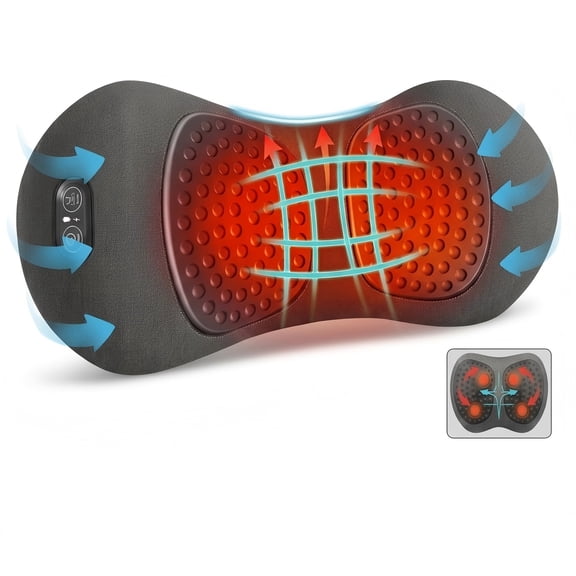 Generic Heated Back & Lumbar Vibration Massage Mat w/ Heat, Gray