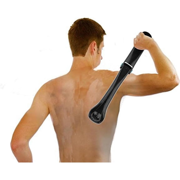 Electric Back Shaver for Men Battery Operated Body Groomer DIY Hair Removal Razor for Smooth Back Hair Trimming with Ergonomic Design 9.44In