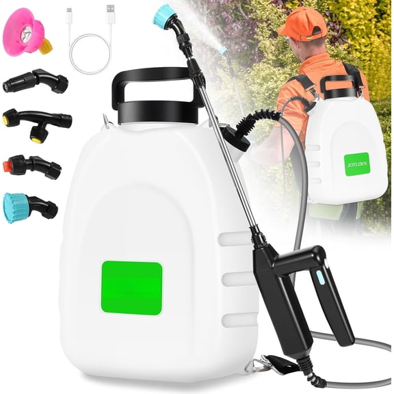 Electric Backpack Sprayer 3.2 Gallon, Lawn Sprayer with Design, USB Rechargeable Handle, Telescopic Wand & 5 Nozzles