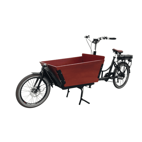 Electric Bakfiets Cargo Bicycle 1250W Mid Loader Family Bike Maroon Adult Seniors Classic Long Cargo Cruiser 6 Speed LCD Display 40 Mile Range