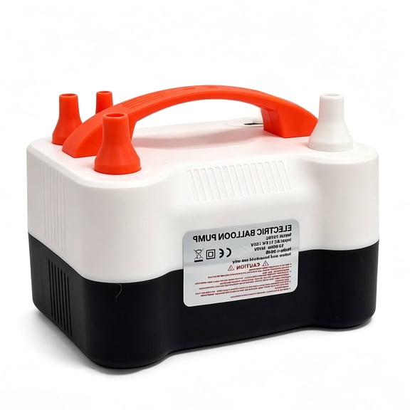 Dual Nozzle Portable Electric Balloon Pump Fast Inflator for Party Balloon Decoration(White Black)