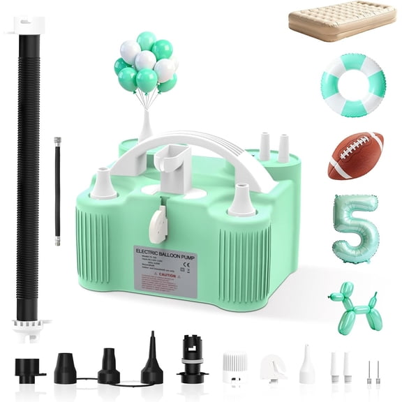 Electric Balloon Pump 4-in-1 Air Pump Portable Electric Balloon Blower Machine Nozzle Quick-Fill 110V AC Inflator Deflator for Balloons Pool Floats Air Mattress Inflatables