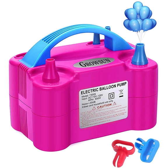 Electric Balloon Pump Air Inflator Portable Automatic Dual Nozzle Blower 110V 600W for Birthday Baby Shower Balloons Party Decorations