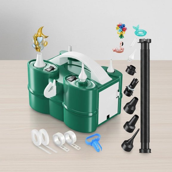Electric Balloon Pump, Portable Air Pump for Latex and Foil Balloons, Dual Nozzle Balloon Blower Machine for Party Decoration, AC Inflator Deflator for Inflatables Pool Floats and Mattress